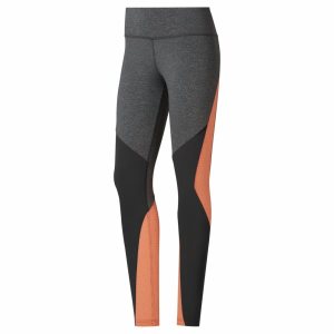 Reebok Lux Colorblock Tights Damen - DunkelGrau - DE 637-KTU